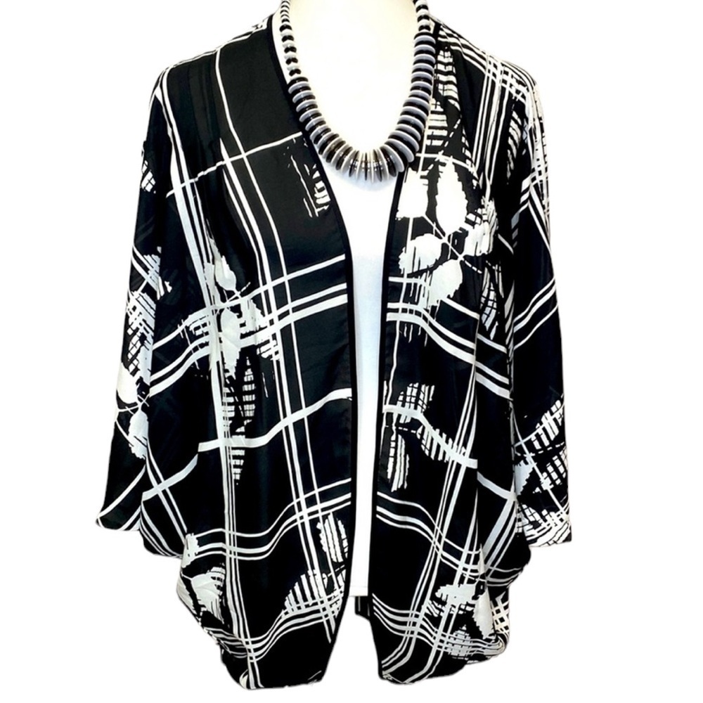 Cynthia Rowley Black White Duster